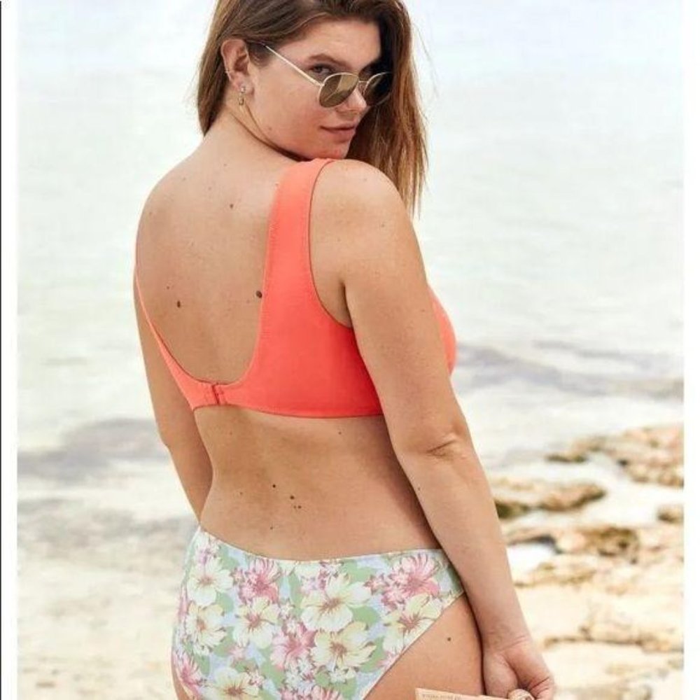NWT Aerie Melon Wide Strap Plunge Bikini Top - Picture 4 of 8